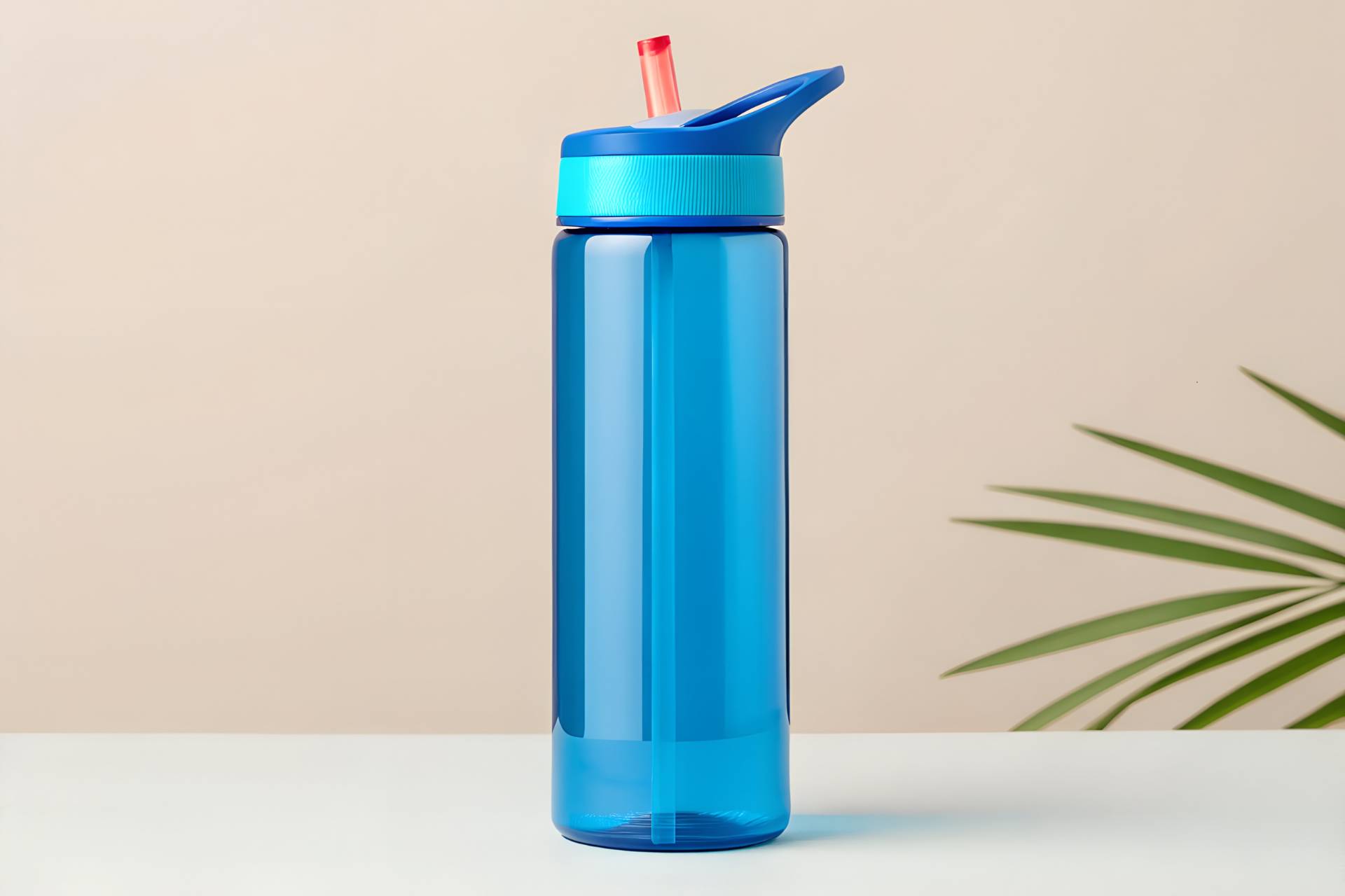 water bottle with straw